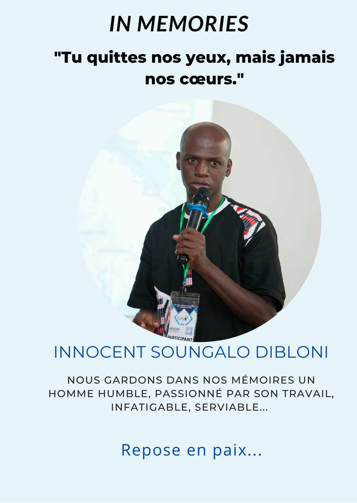 C'est avec une grande douleur que nous vous annonçons qu'un des nôtres ...