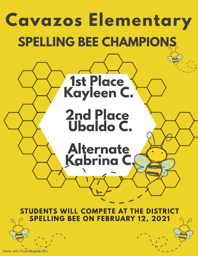 Congratulations to our Spelling Bee Champs! They will compete at the ...