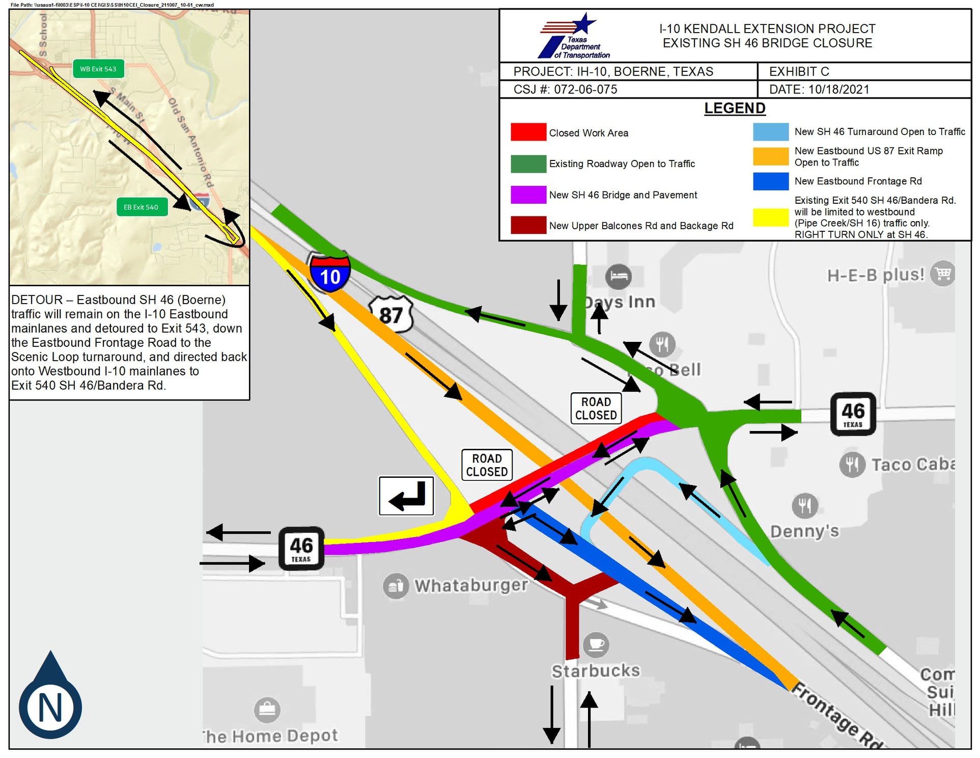 Texas - New EB I-10 frontage road opening at SH 46 in Kendall County ...