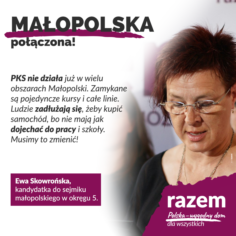 Ewa Skowrońska jest liderką listy Razem... - Razem Małopolska | Facebook