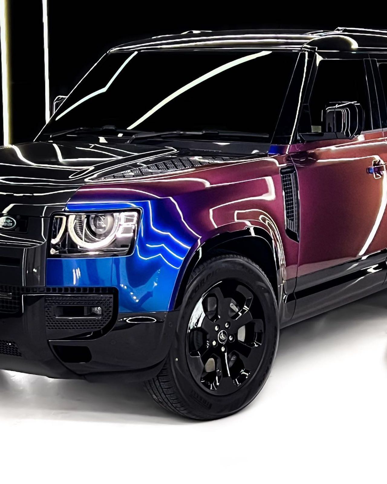 Wild Defender 130 in TeckWrap Violet Sunrise color shift