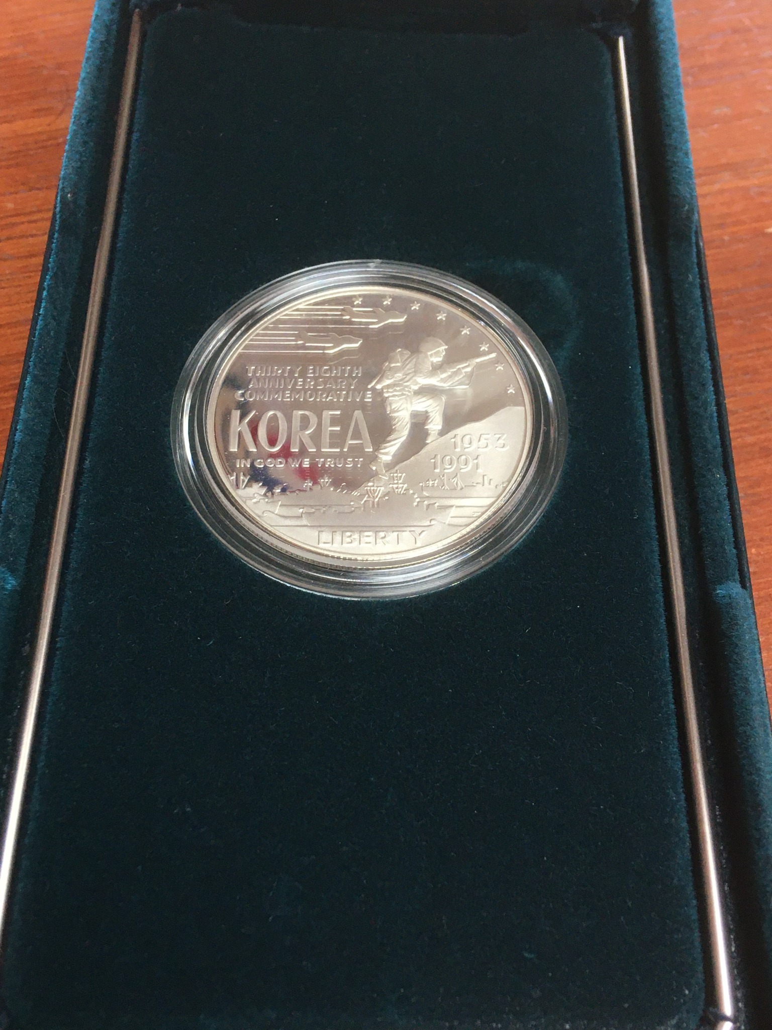 BIN * 1991 Korean War Silver Dollar * 90% Silver * BIN 55
