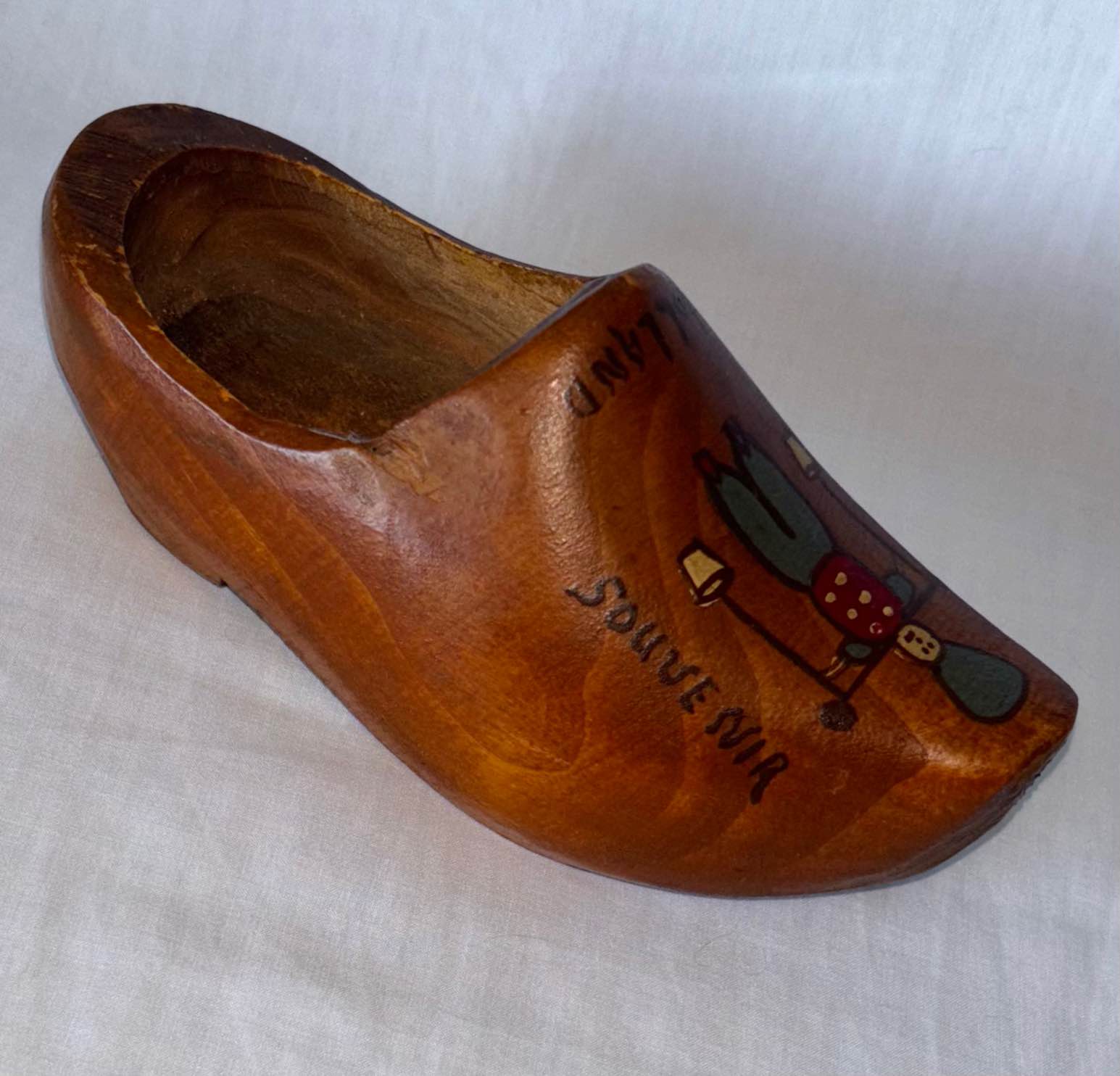 Vintage Dutch WW2 Carved Wooden Shoe Holland 1944 Souvenir Wood Clog ...