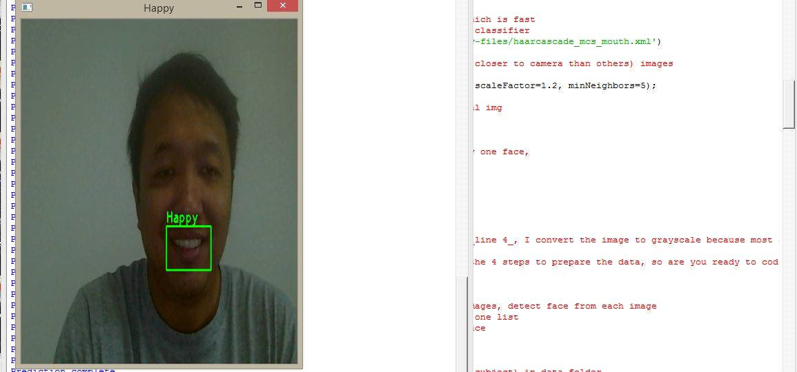 Next software - facial expression recognition with python