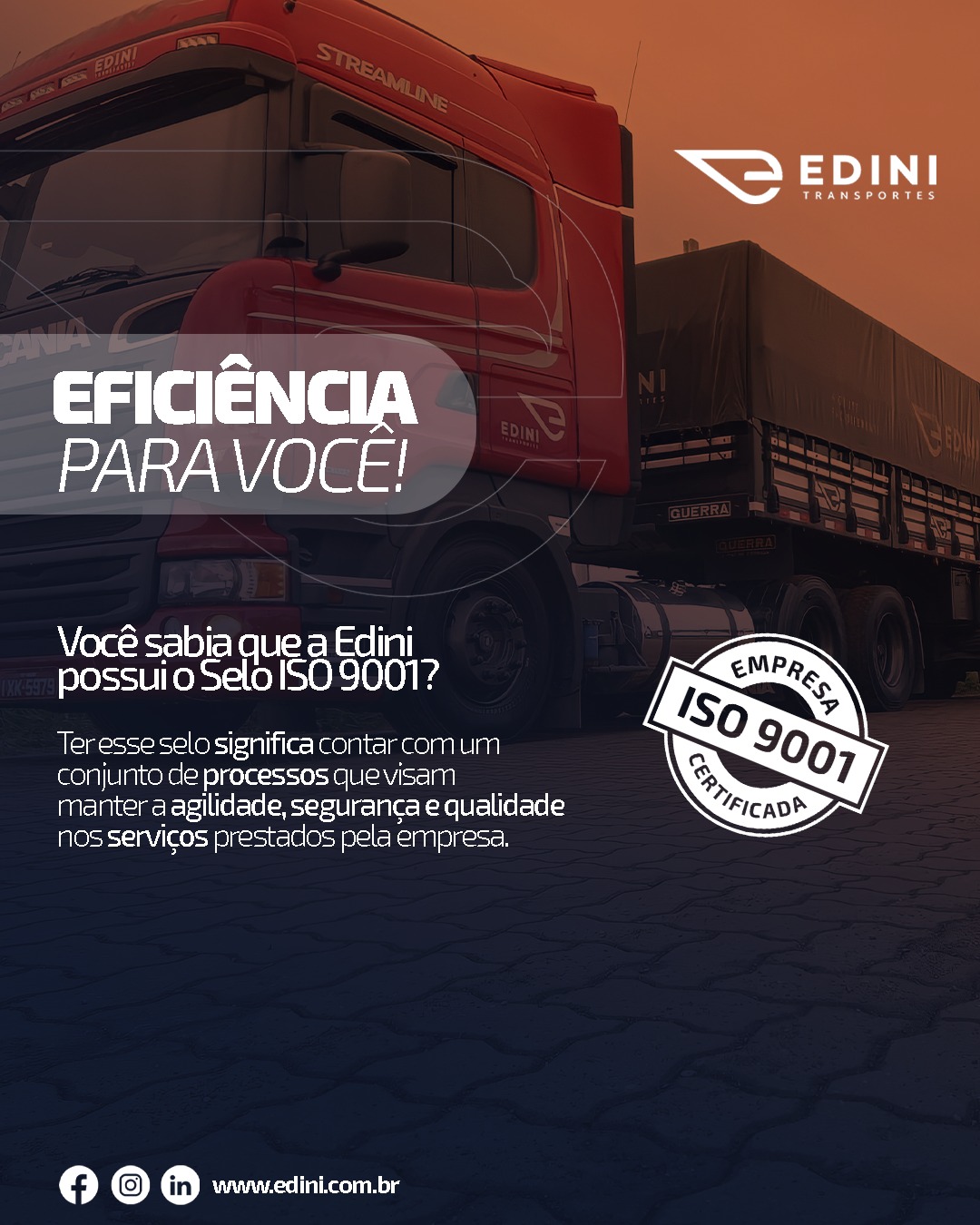 🤔 Você sabia que a Edini possui o selo... - Edini Transportes | Facebook