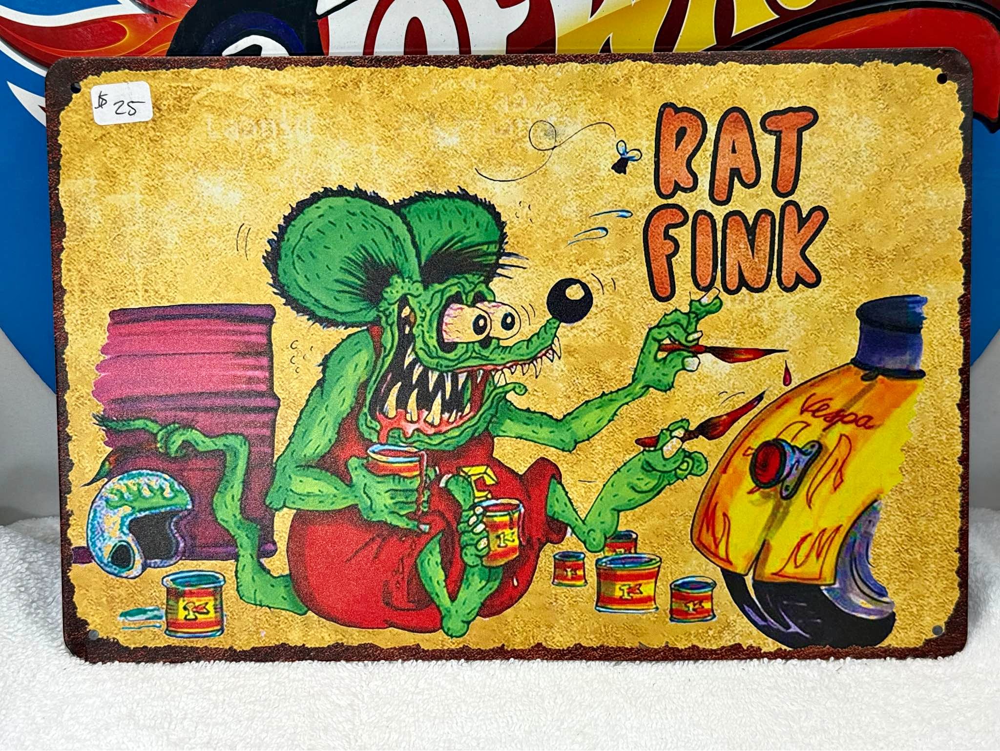 Rat Fink Metal Tin Sign Ed Roth Hot Rod Art 8x12 - Posters, Prints ...
