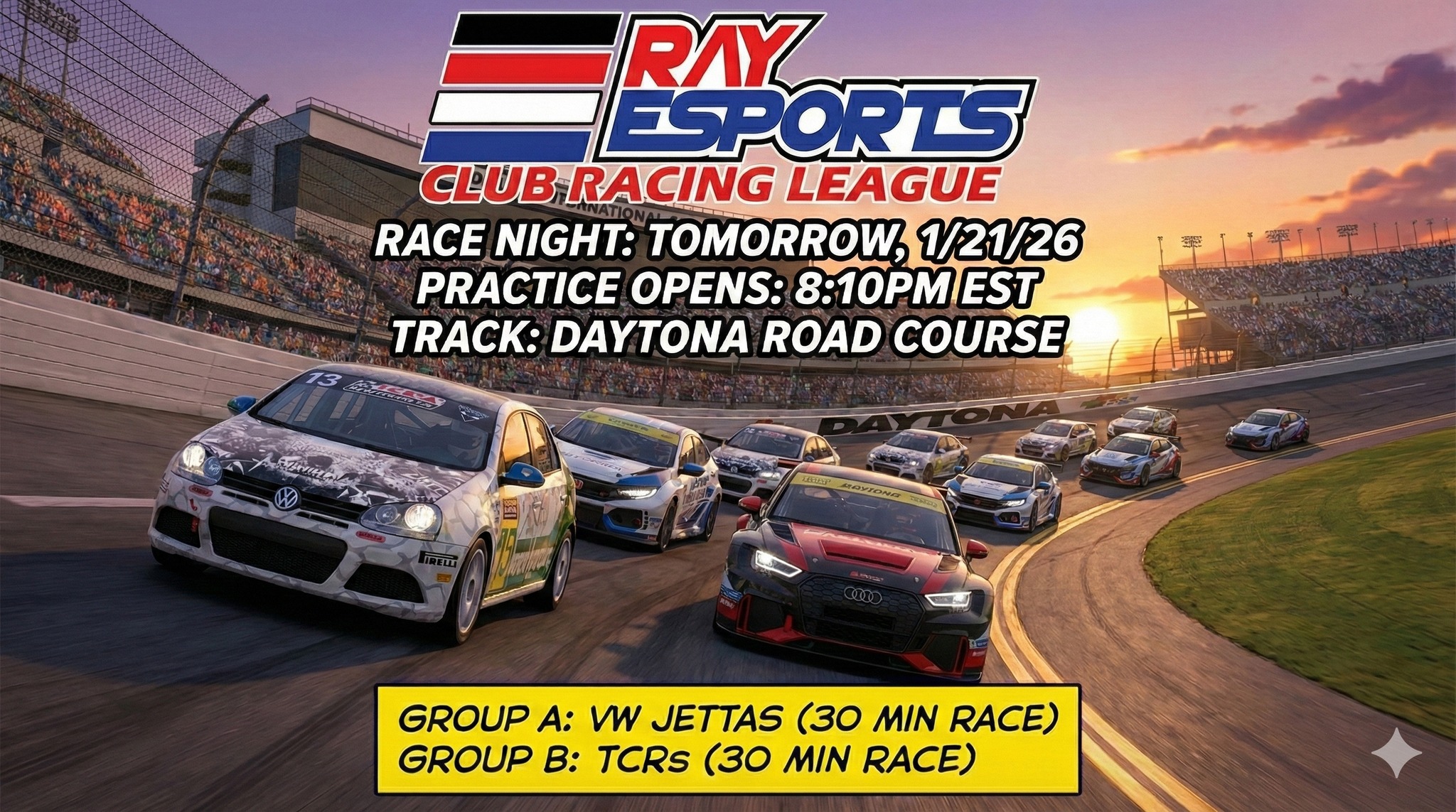 🏁 Racing Tomorrow Night — Group 5... - Ray ESportsRacing | Facebook