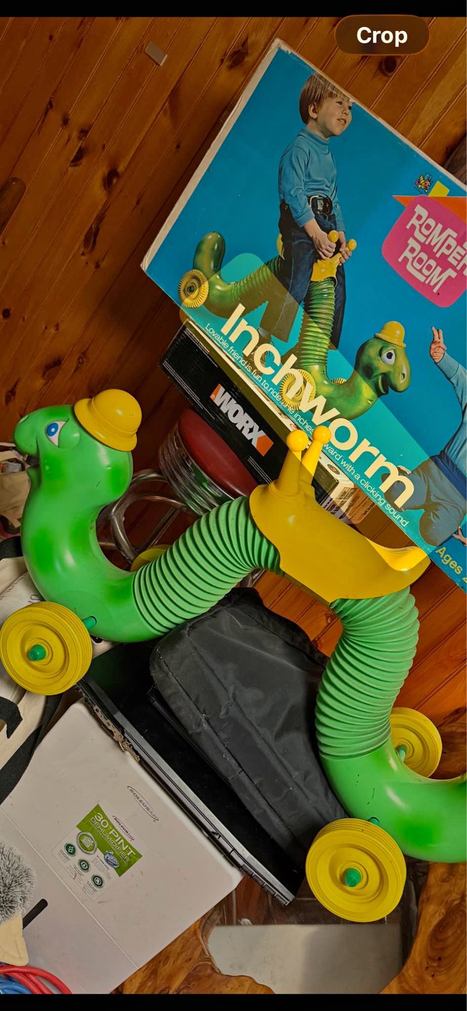 Inchworm-ORIGINAL 1971 Hasbro Romper Room ride on toy w original box ...