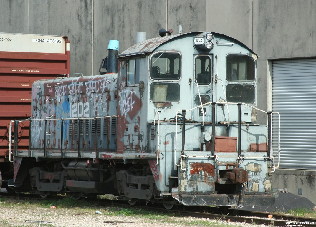 Rebuilt EMD SW9 locomotive in Houston, TX
