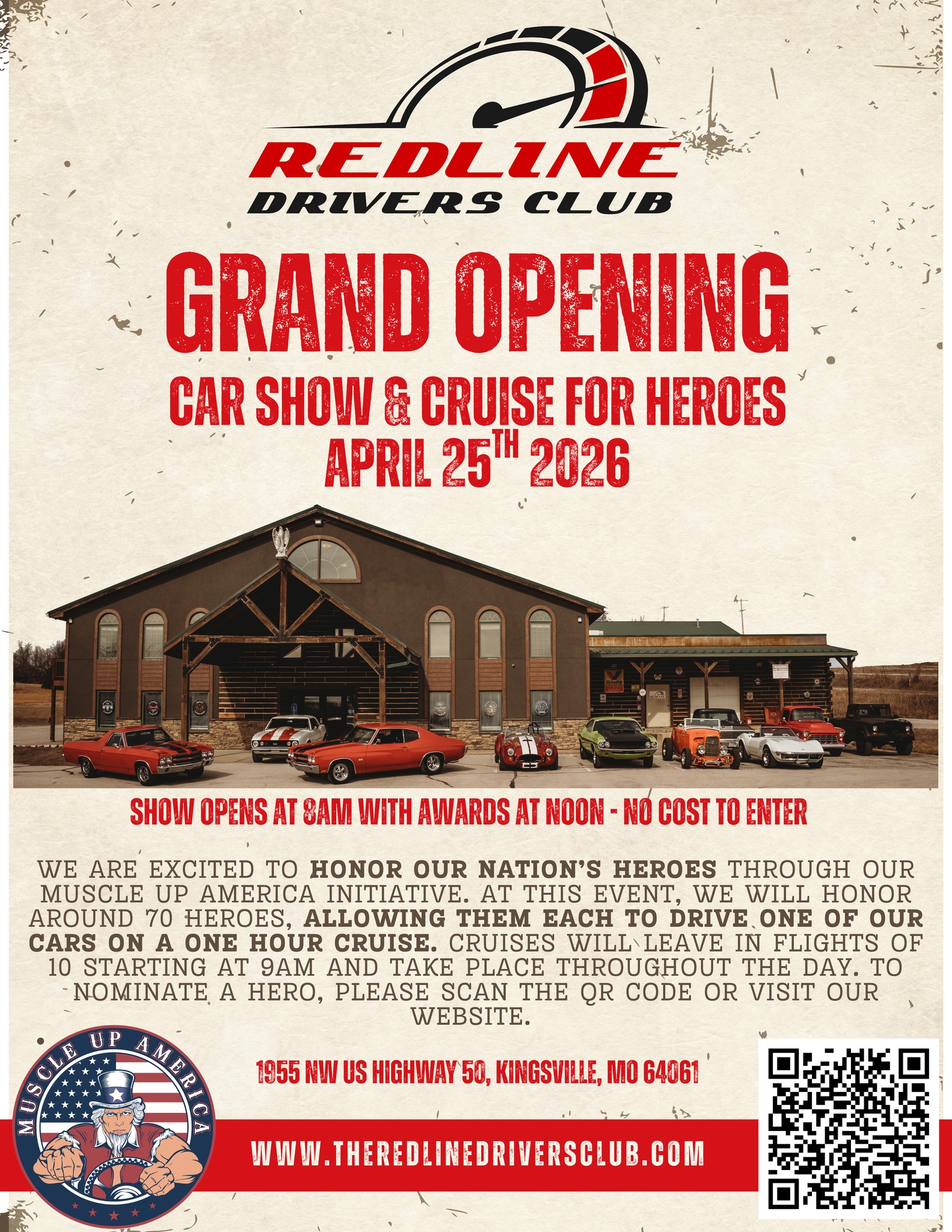 The Redline Driver's Club - Grand Opening Car Show and Cruise for Heroes