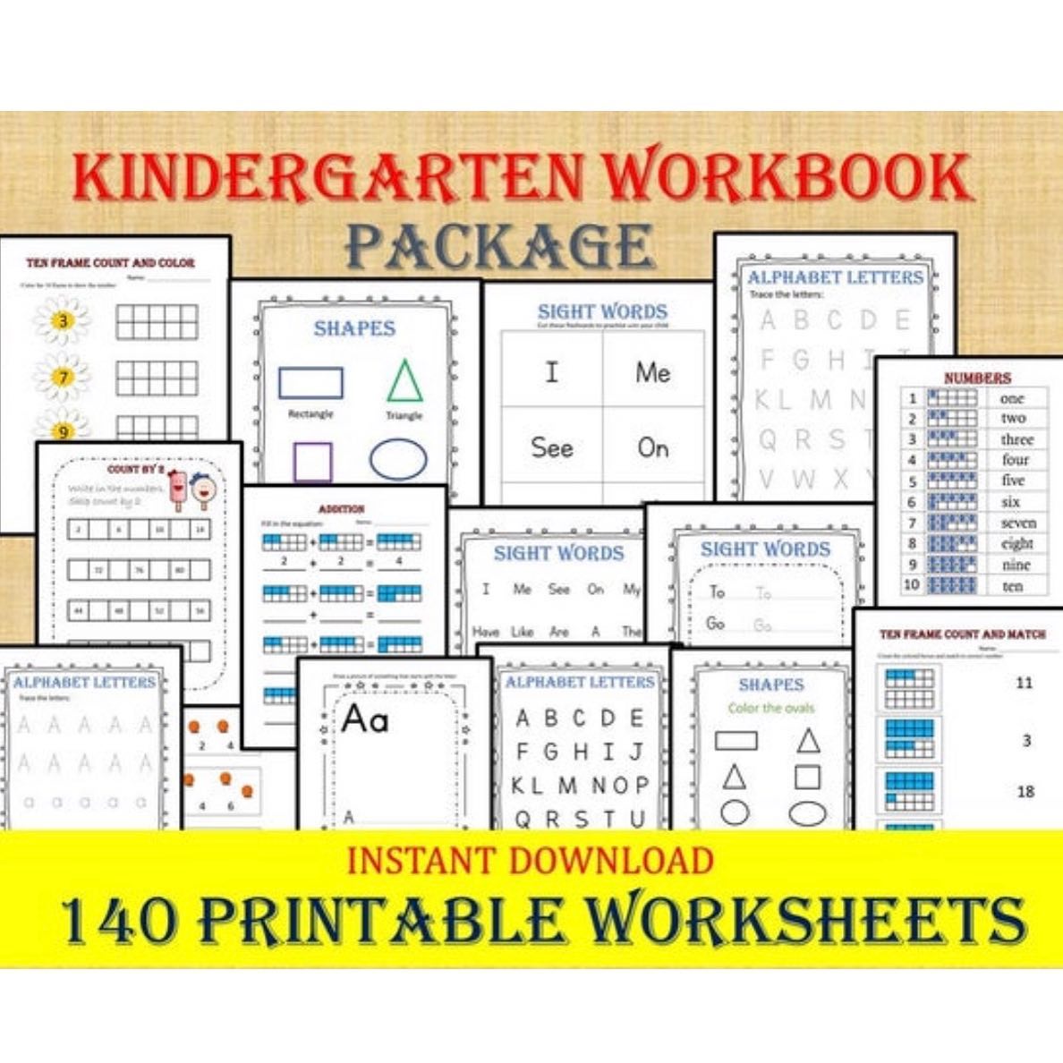 Kids Math Zone - KINDERGARTEN Workbook Package- (140...