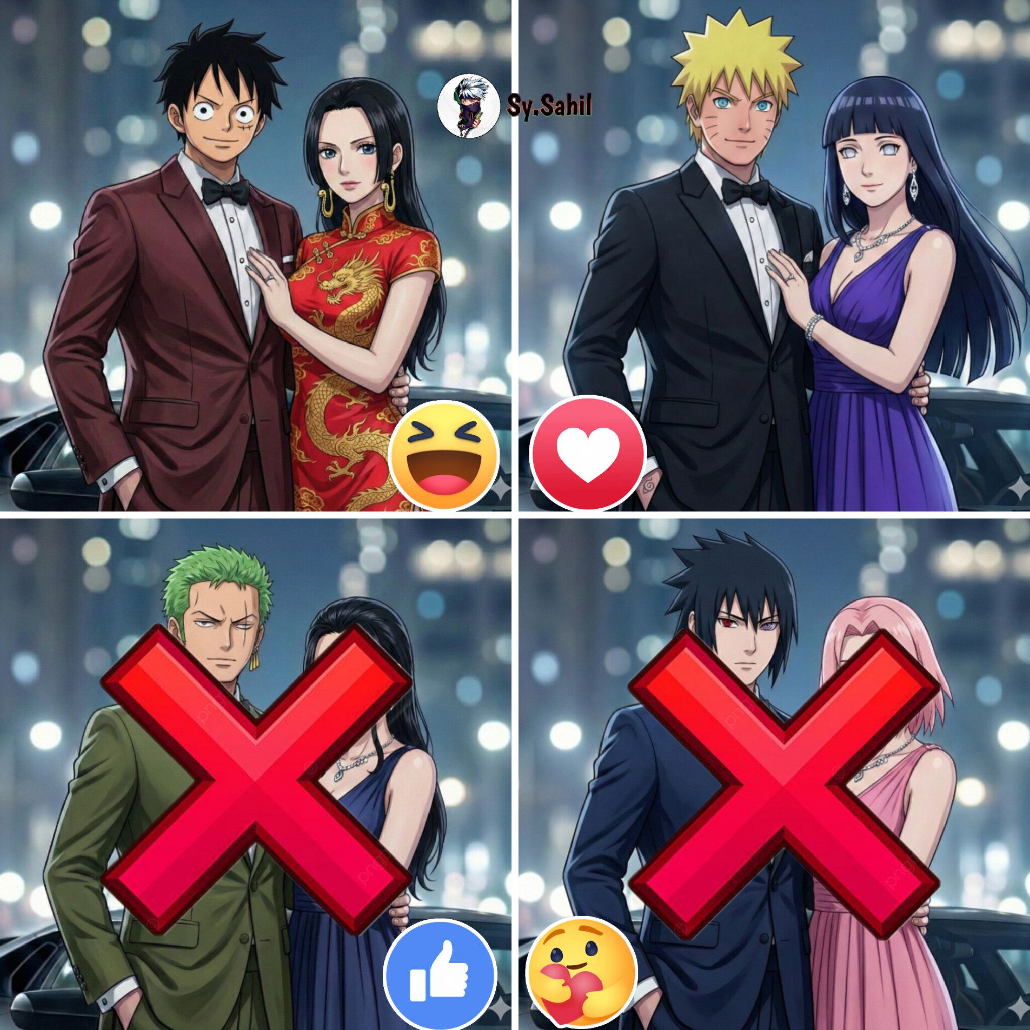 💞TOGETHER 💞 #naruto #hinata #tanjiro #shinobu #zoro #eren