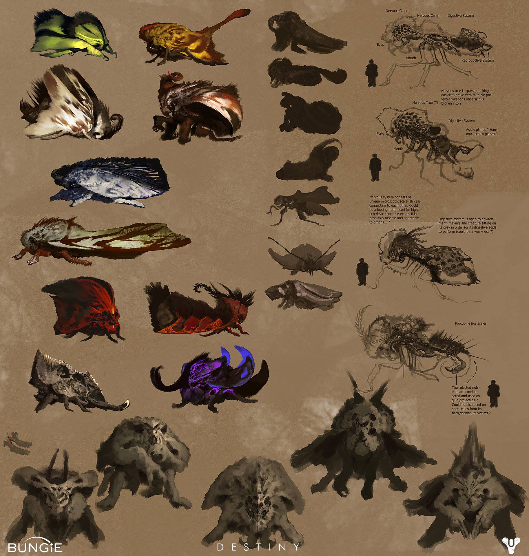 Bungie's Destiny moth creature concepts created by Daniel Chavez