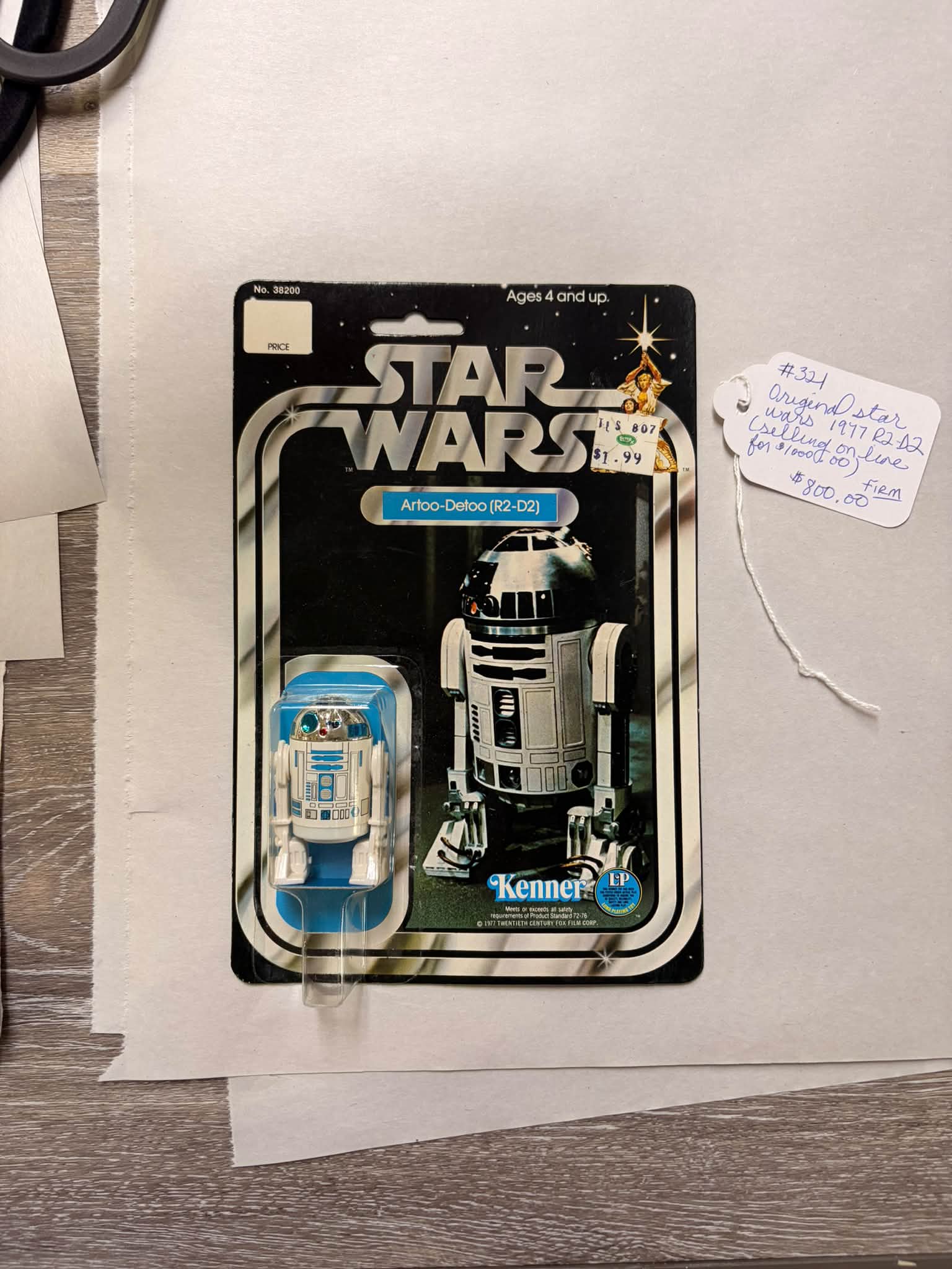 1977 Kenner Star Wars R2-D2 action figure on card