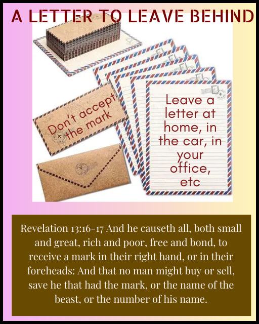 BE READY FOR THE RAPTURE | If you find this letter after we fly away ...