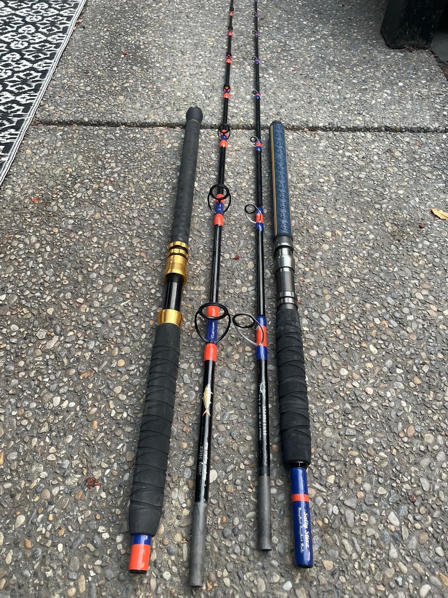 5 foot fishing pole Fiblink 2-Piece Saltwater Offshore Heavy Straight Butt Trolling Rod Ro – fiblink cushioned stainless steel and Pro 195 Color:400pcs Keitech Crazy Flapper 4.4