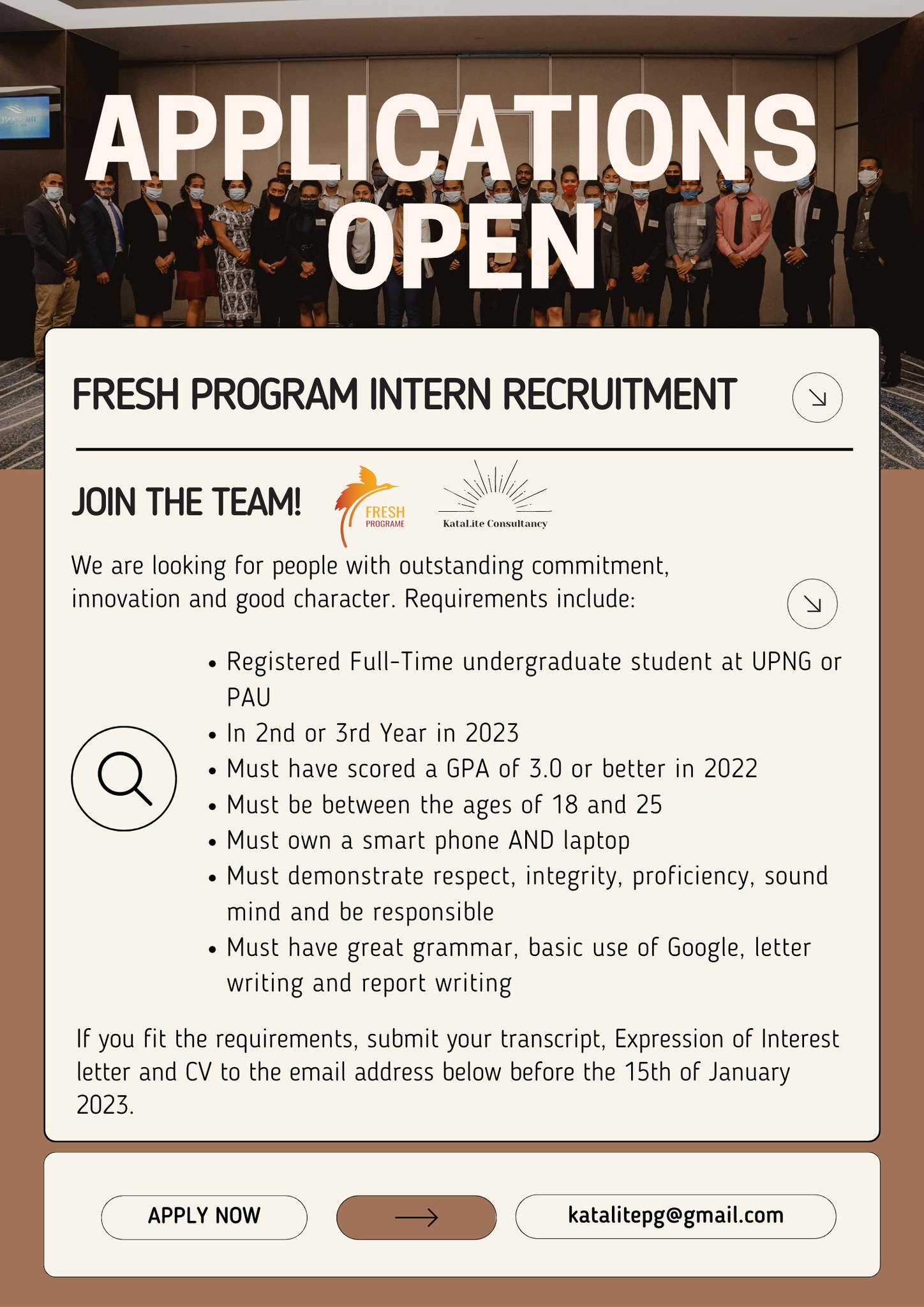 The Fresh - APPLICATIONS ARE NOW OPEN! Be advised that applications for ...