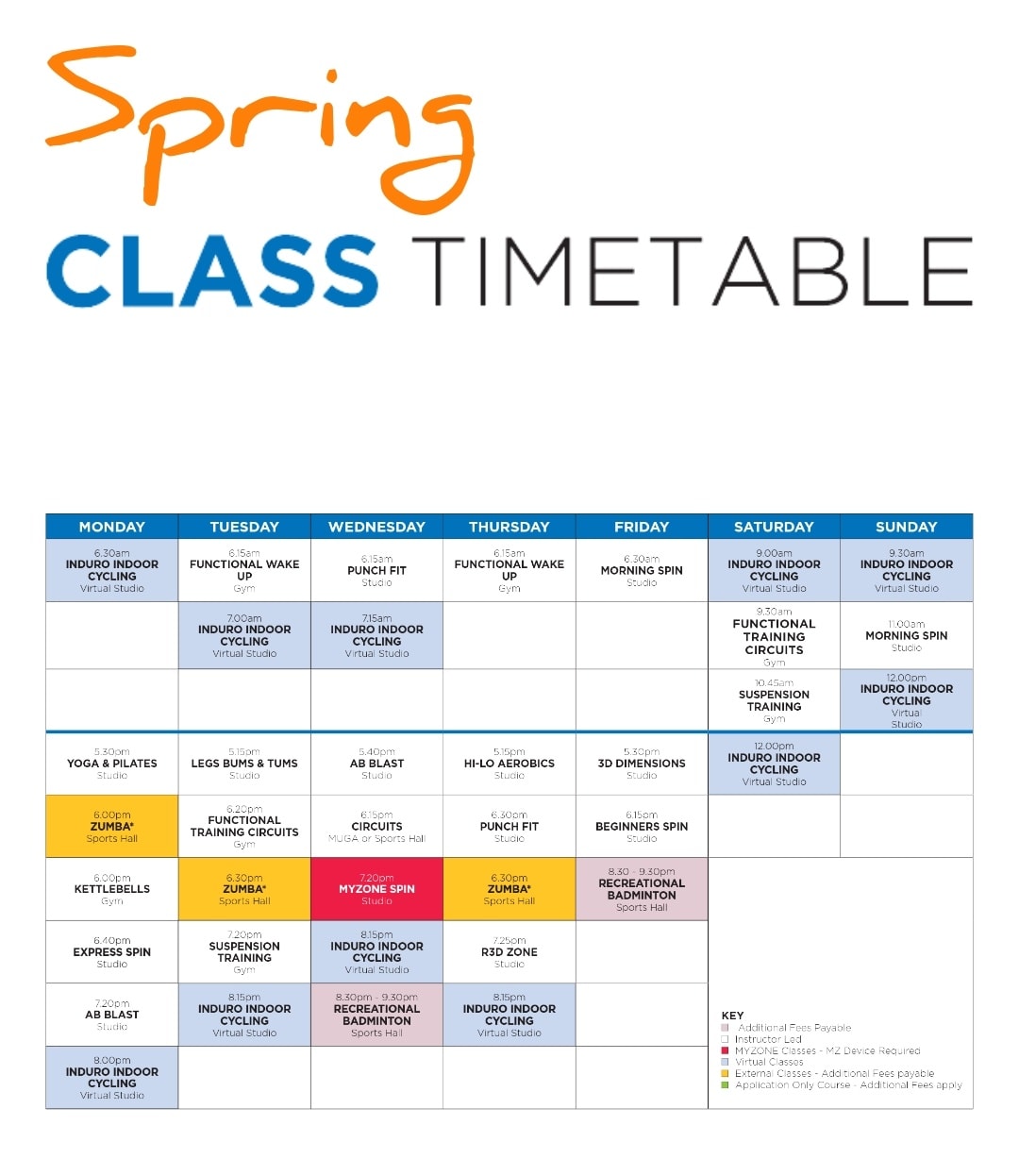 The new Spring Timetable... - 3d Health & Fitness Wey Valley