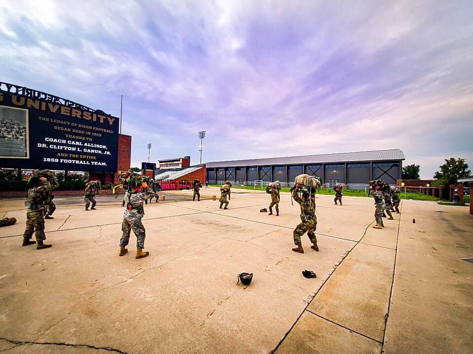 Ranger PT with MSG Bacon! - Harding University Army ROTC