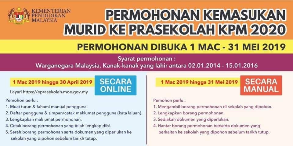 Sk Pusat Jerteh Official Permohonan Kemasukan Murid Ke Pra Sekolah Kpm Tahun 2020 Permohonan Kemasukan Murid Ke Pra Sekolah Bagi Tahun 2020 Telahpun Dibuka Sila Klik Link Berikut Http Eprasekolah Moe Gov My Share