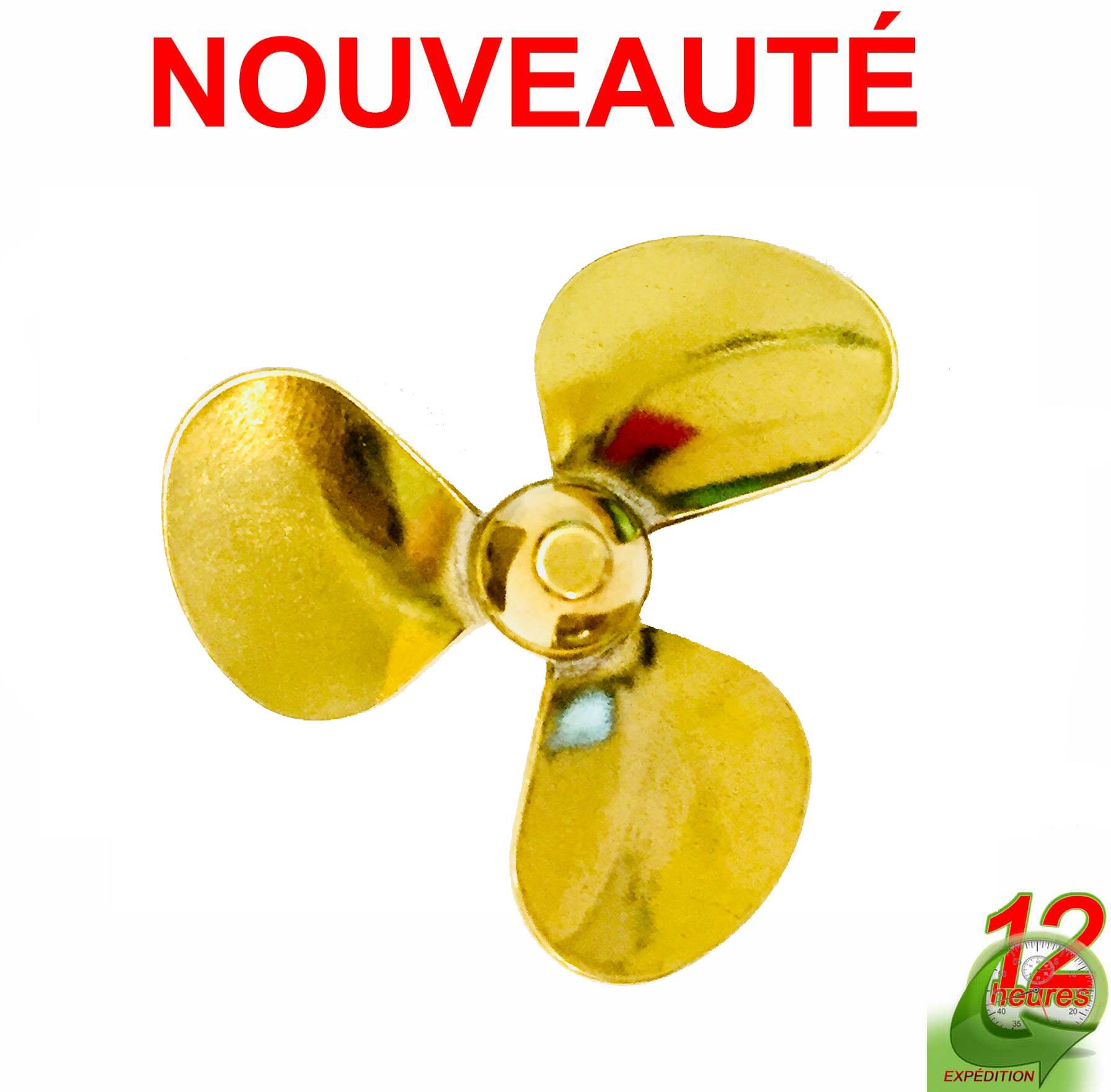 Lot De 2 Hélices 3 Pales Pour Bateau RC – Diamètre 47 Mm, Pas 40 Mm, Trou De 4.8 Mm, Plastique Noir, Pièce De Rechange Ou Amélioration