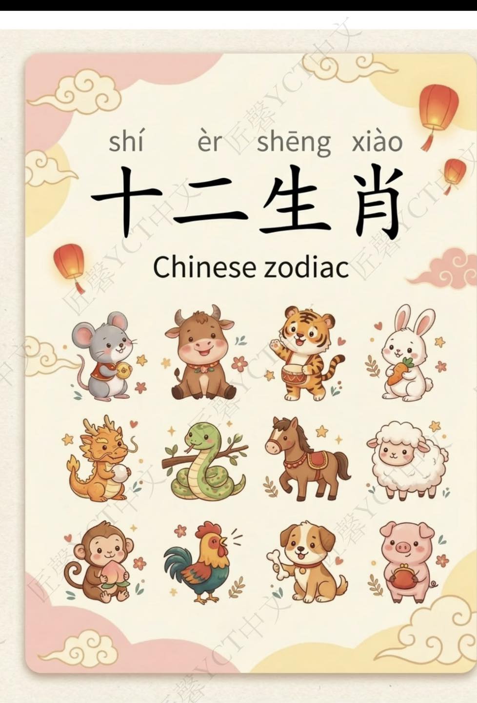中国12生肖The 12 Chinese zodiac animals!