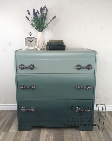 Gorgeous ombre dresser with coastal vibe