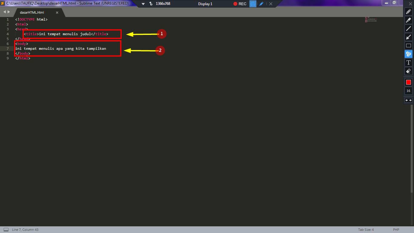 Script kodingan HTML & Style.css