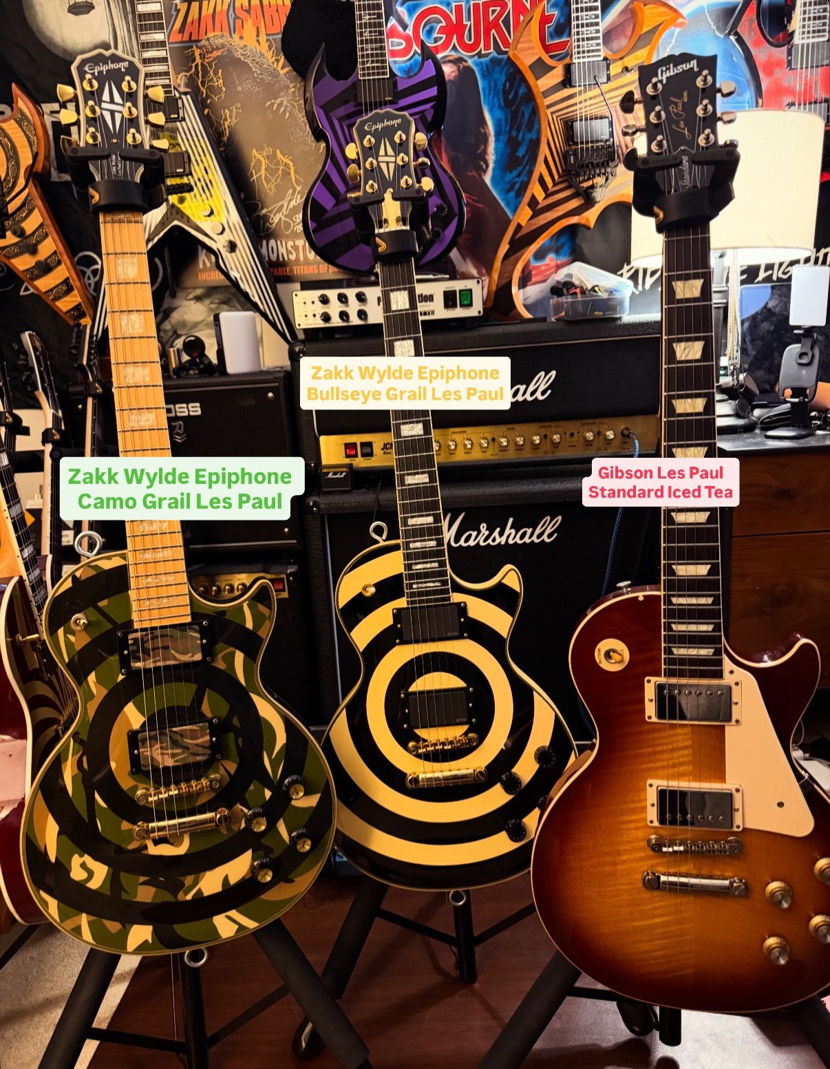 My full guitar collection! Got all my Wylde Audios, Gibsons