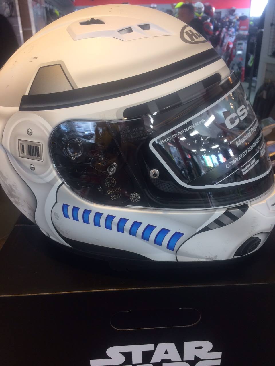 The limited edition HJC Helmets CS-15 Stormtrooper Helmet looks