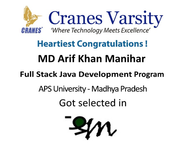 Cranes Varsity - Cranes Varsity is extremely happy to announce that Mr ...