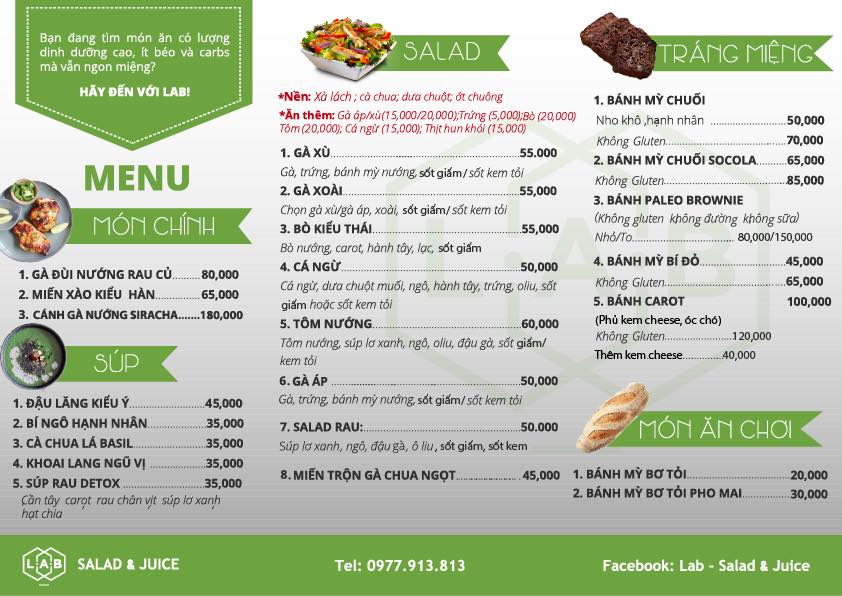 Our new menu with many healthy... - LAB - Salad & Juice | Facebook