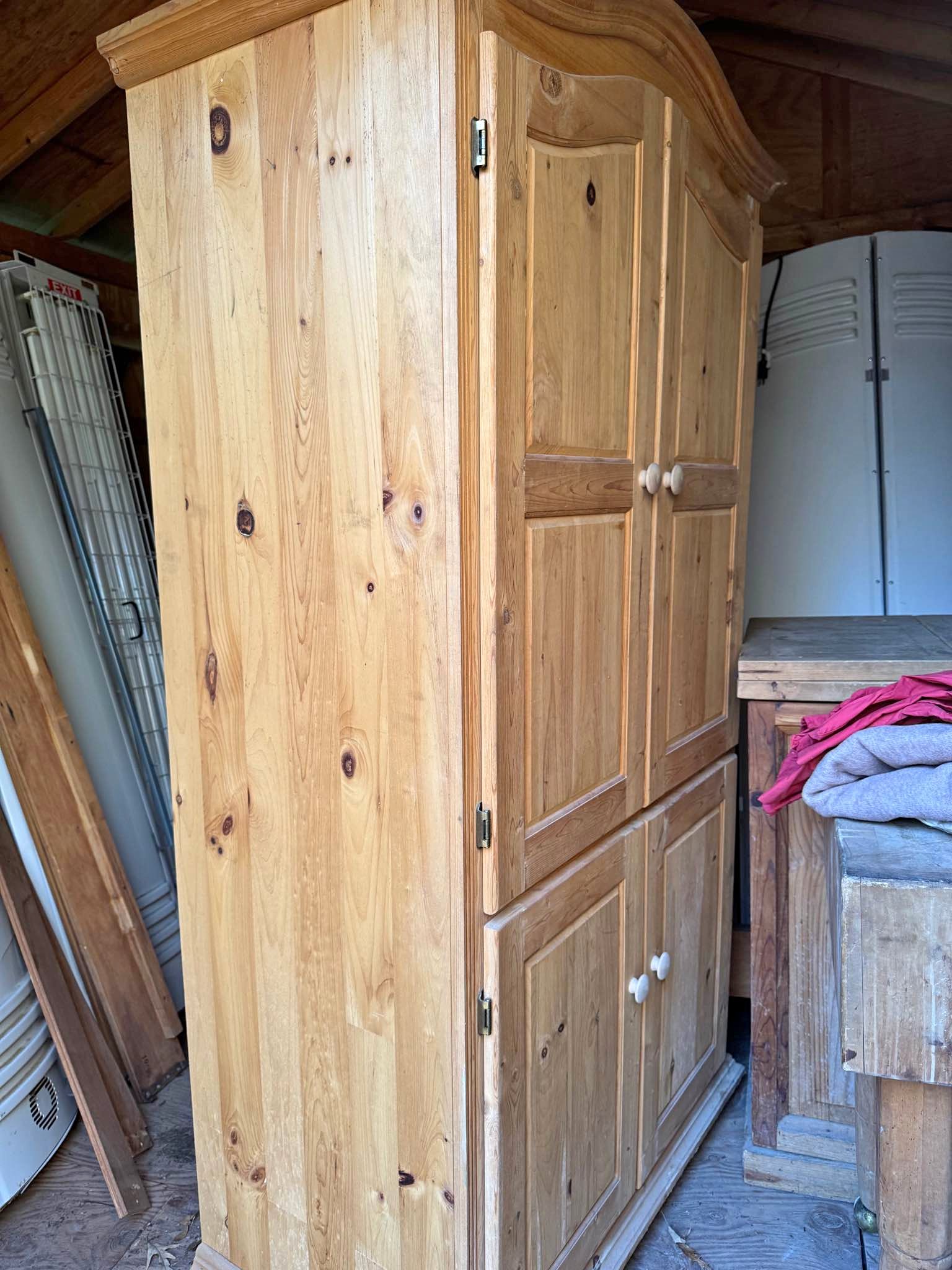 Wooden unfinished Armoire- solid wood. - Armoires & Wardrobes - Quitman
