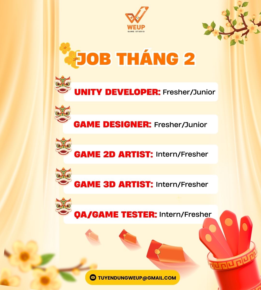 Việc Làm Ngành Game (Cocos/Unity Dev, 2D/3D Artist, Animator, Video ...