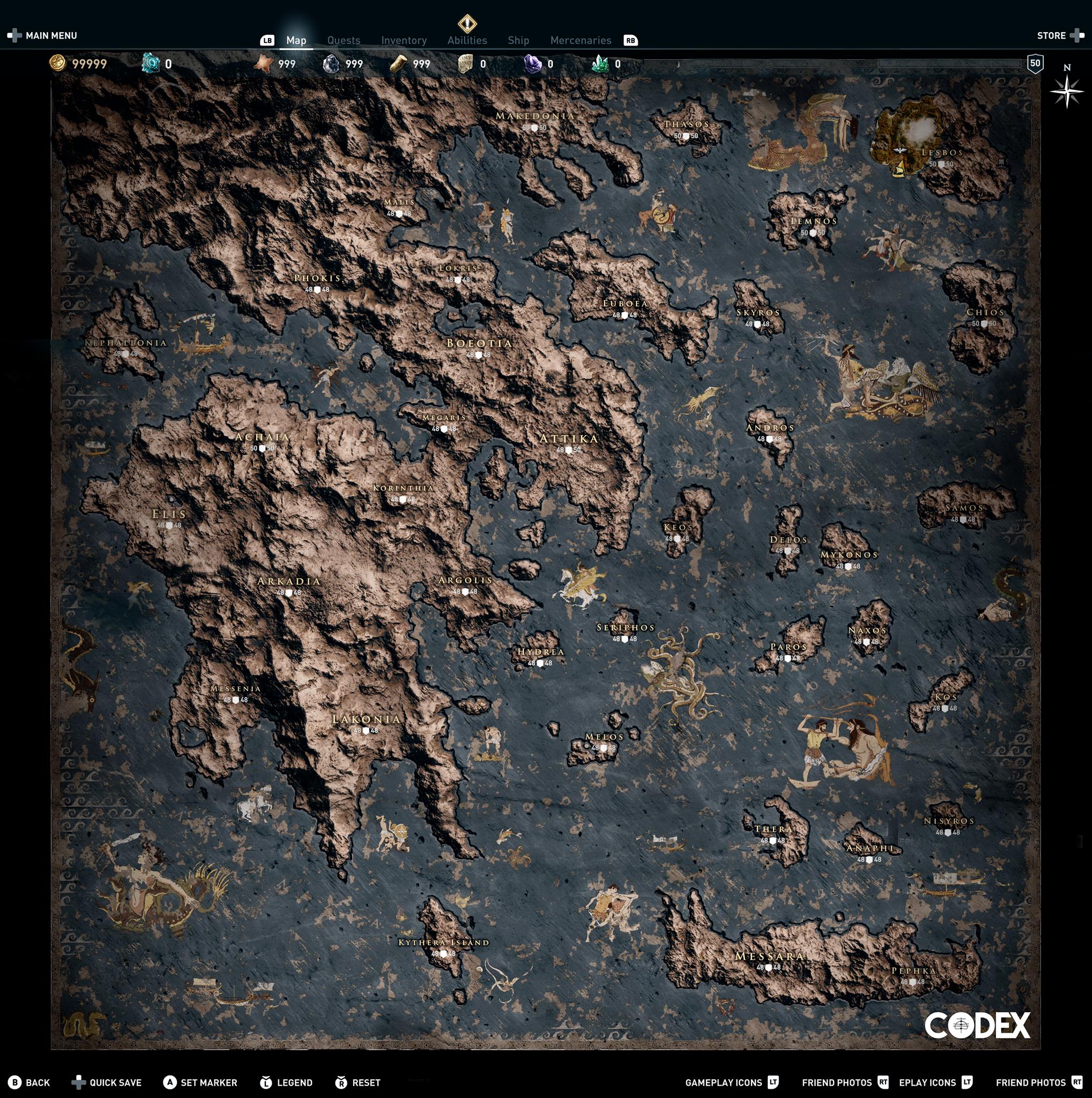 CODEX - The world map of Assassin's Creed Odyssey has been...