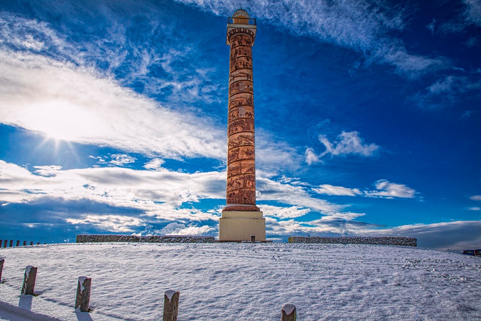 Only In Oregon - The Astor Column looks magical when it's...