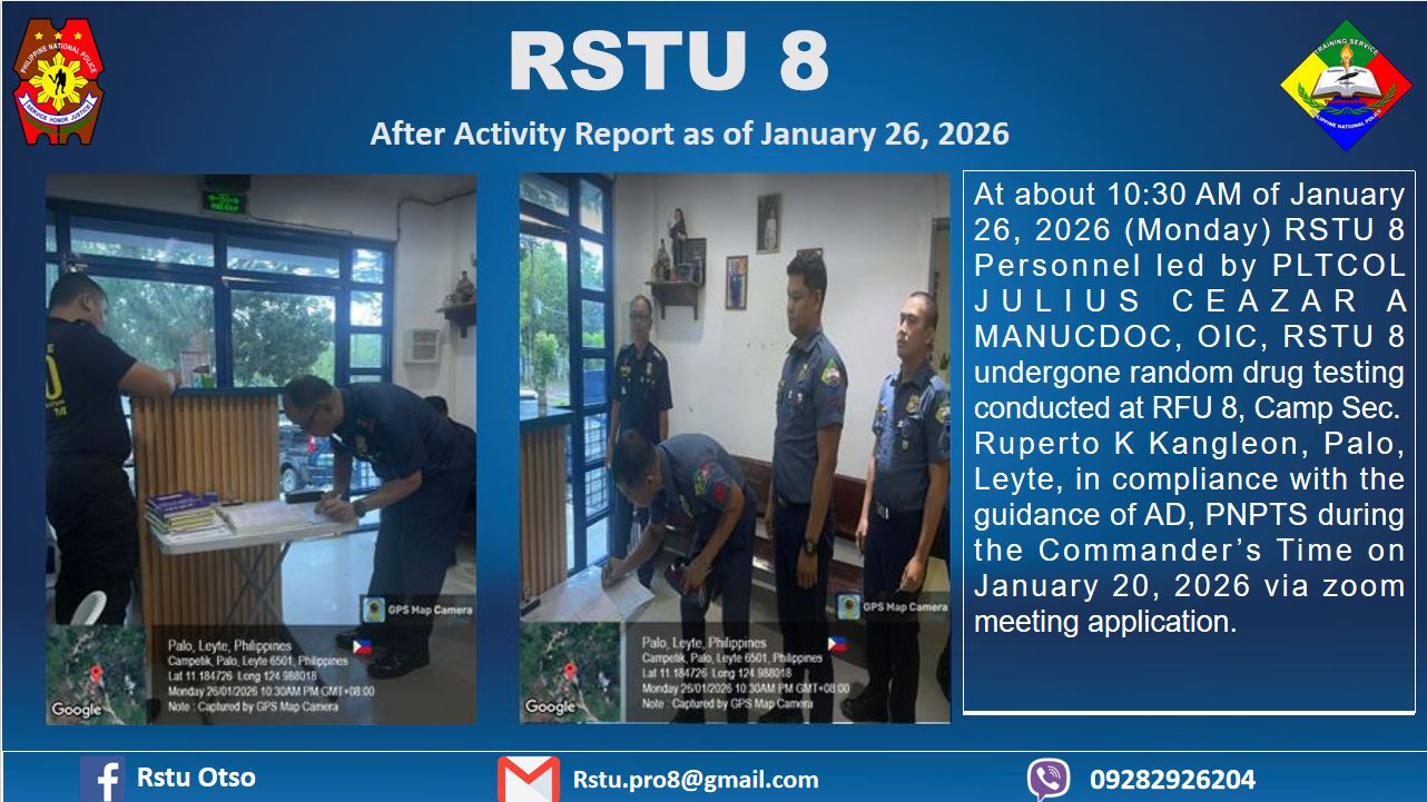 Rstu - At about 10:30 AM of January 26, 2026, RSTU 8 Personnel led by ...