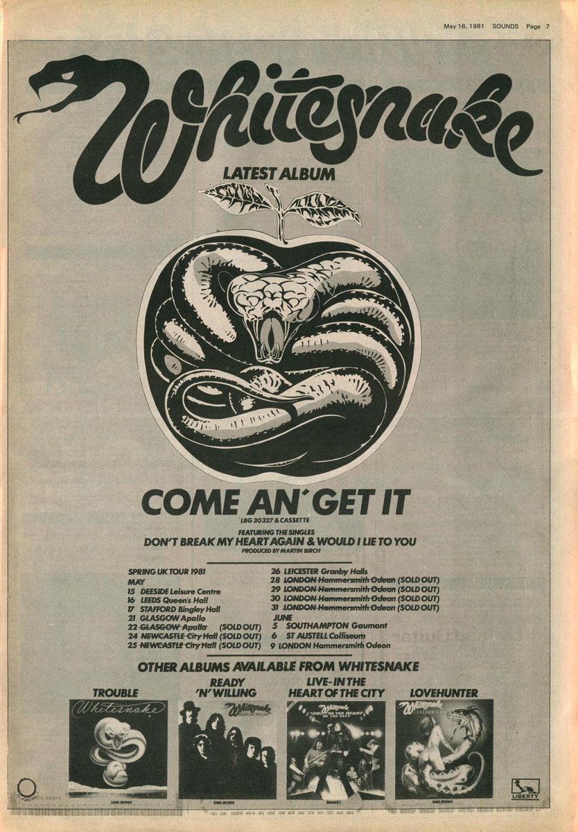 Whitesnake JAPAN TOUR '81 ツアーパンフレット＋DVD This poster is when Classic Whitesnake did a tour of the uk in