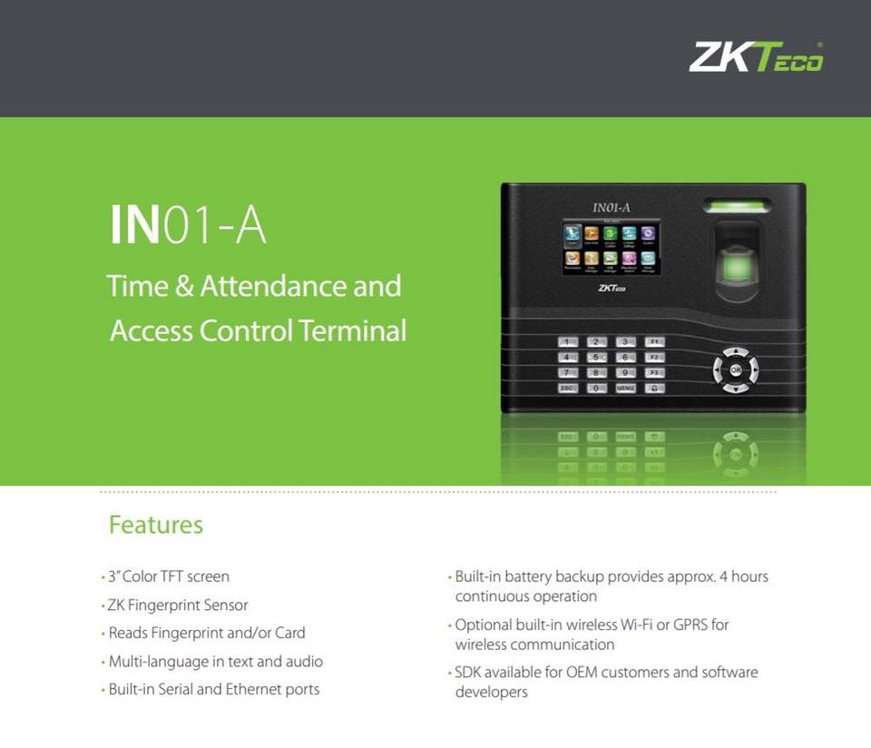 In4solution - IN01-A fingerprint time attendance systems... | Facebook
