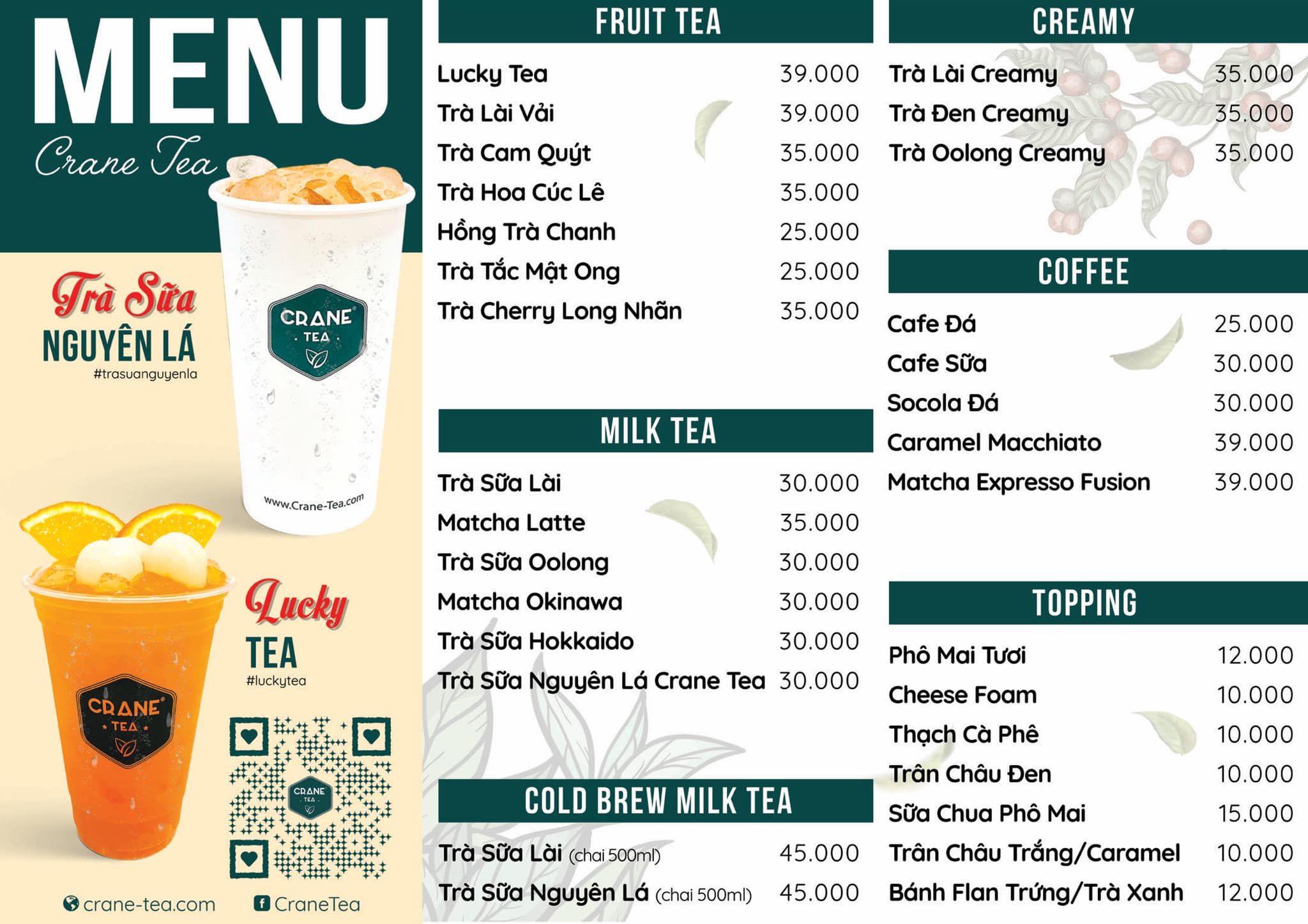 𝐂𝐫𝐚𝐧𝐞 𝐓𝐞𝐚 - 🥤Menu 𝐂𝐑𝐀𝐍𝐄 𝐓𝐄𝐀 có gì HOT ??? 🎁🎁 Từ 9AM-3PM các ngày thứ 2 ...