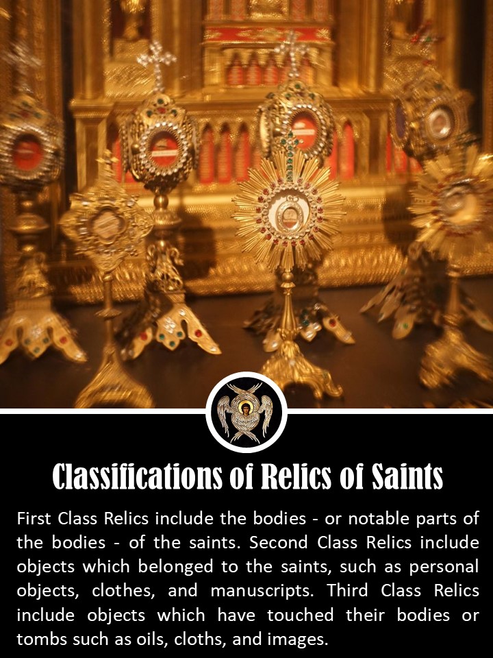 HagiograFaith - CLASSIFICATIONS OF RELICS OF SAINTS