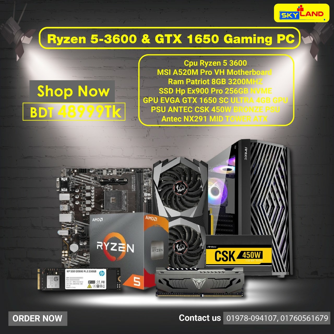 Ryzen 5 3600 and GTX 1650 gaming PC