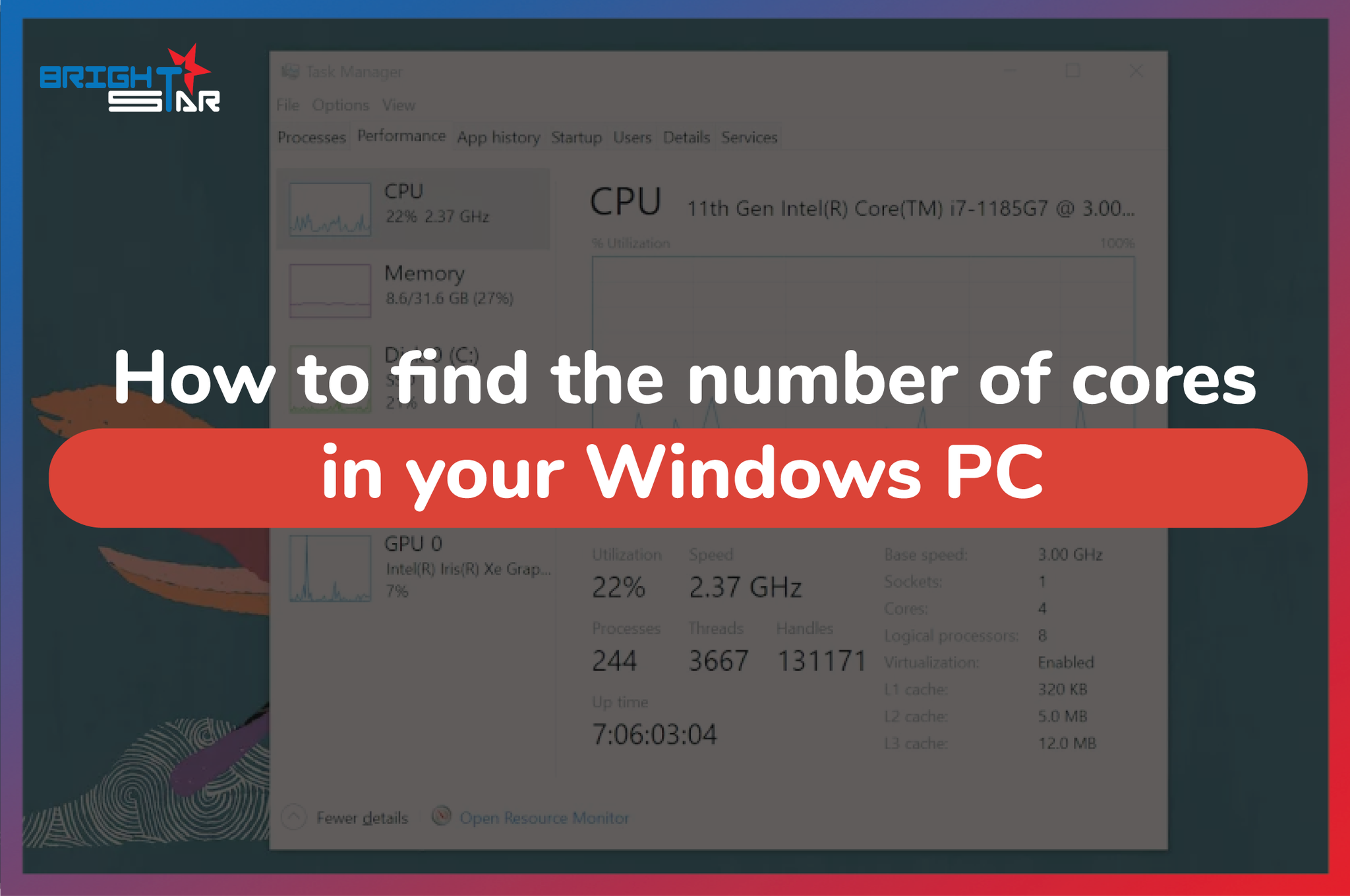 How to find the number of cores in... - Brightstar Computer