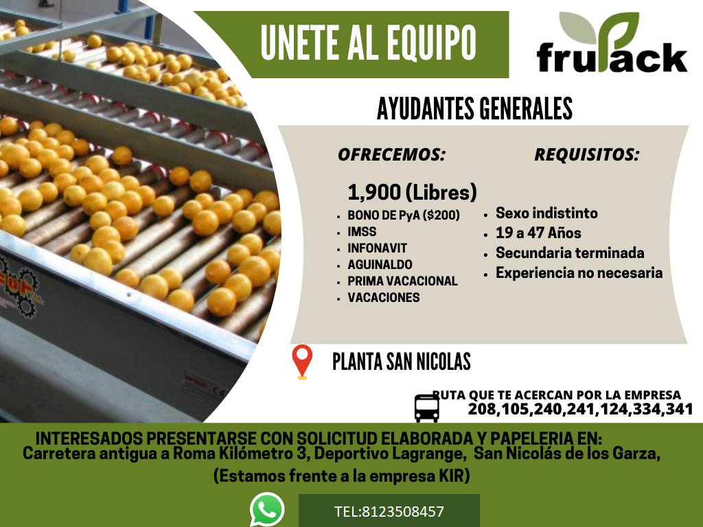 Reclutamiento - Frupack | Monterrey