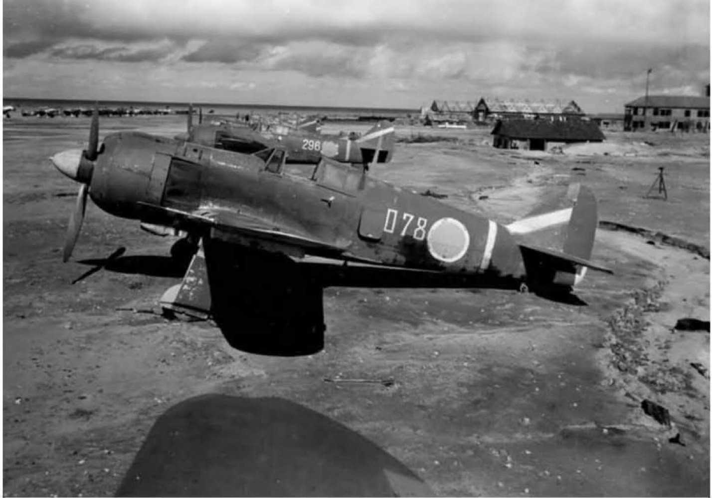 US Marines Look Over an Abandoned Japanese Kawasaki Ki-61 in