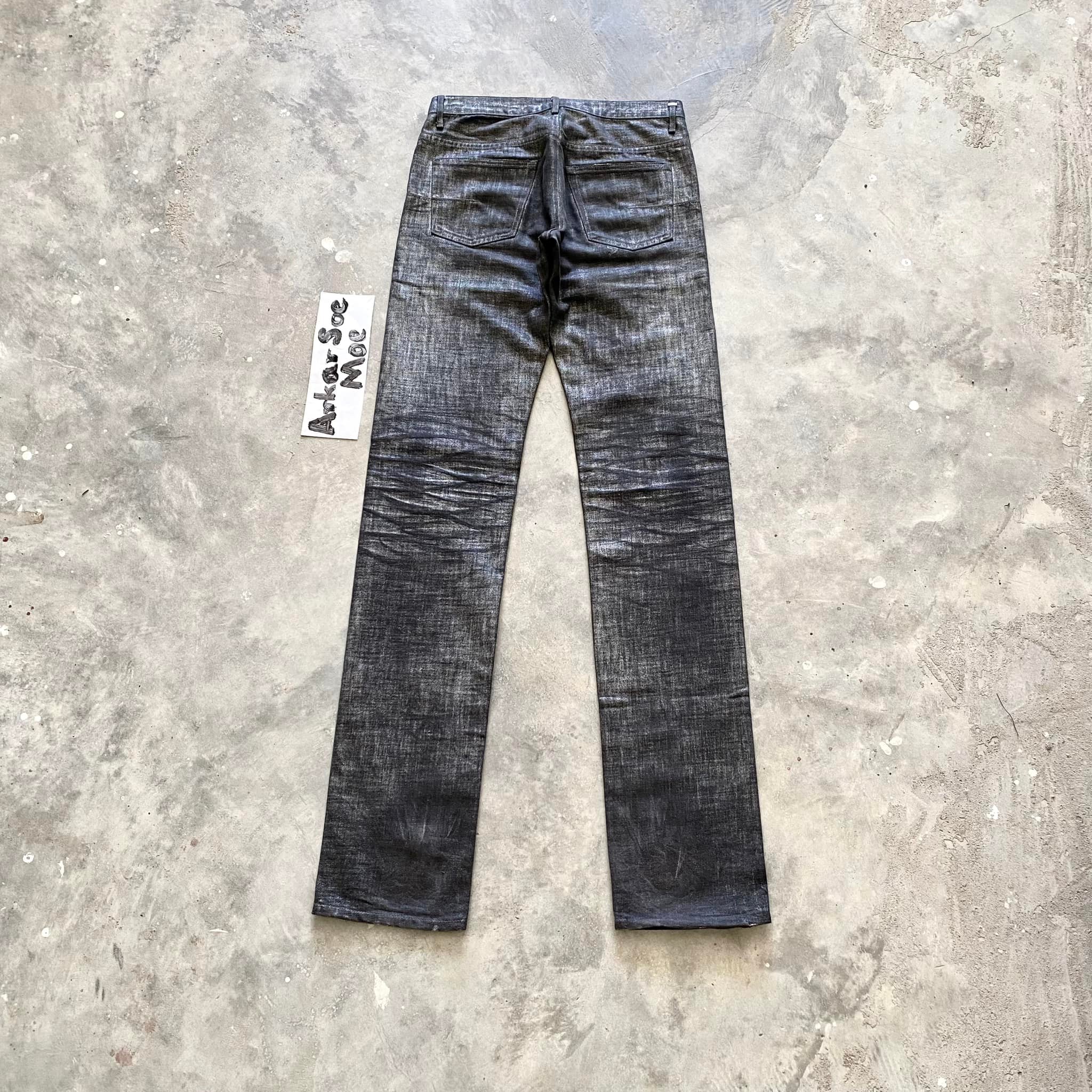 Dior homme Hedi Slimane AW06 Radioactive Silver coated denim size 