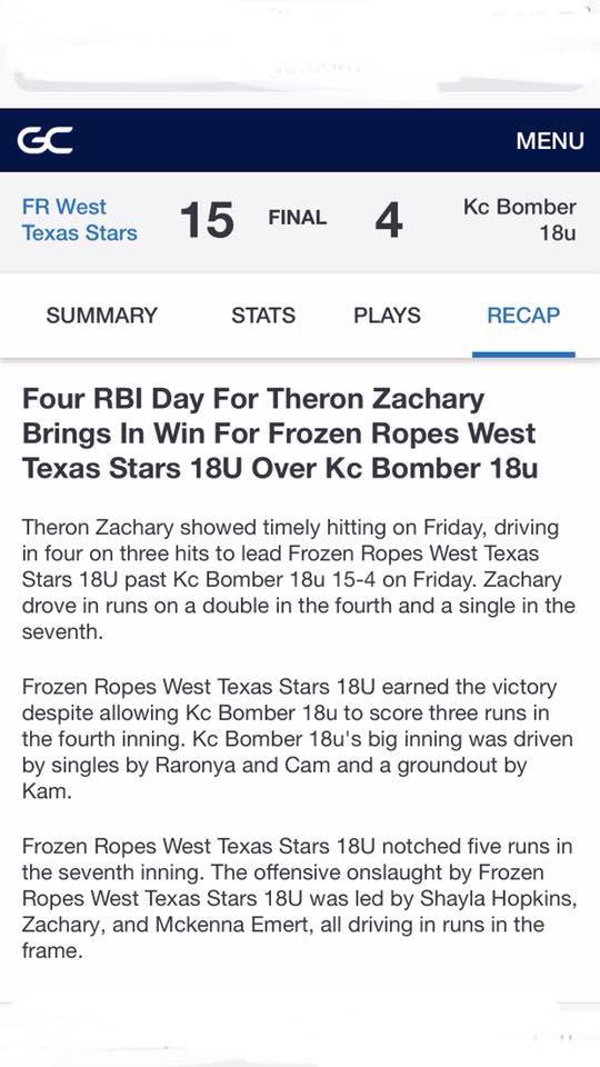 Frozen Ropes Stars - West Texas