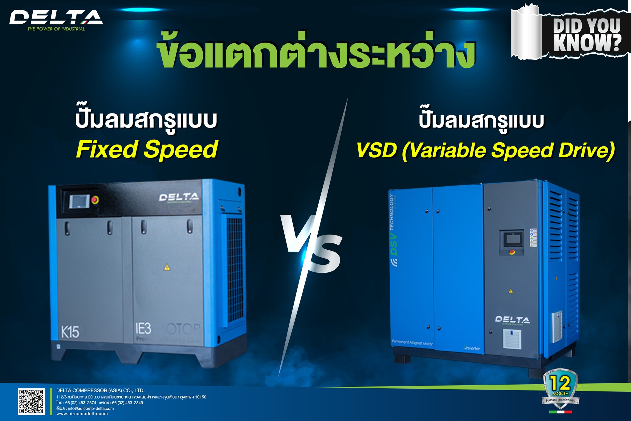 [ ไขข้อแตกต่างระหว่างปั๊มลมสกรูแบบ... - Delta Air Compressor