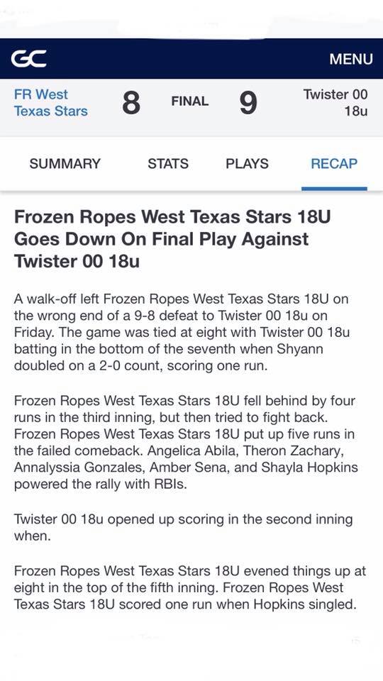 This was such an... - Frozen Ropes Stars - West Texas