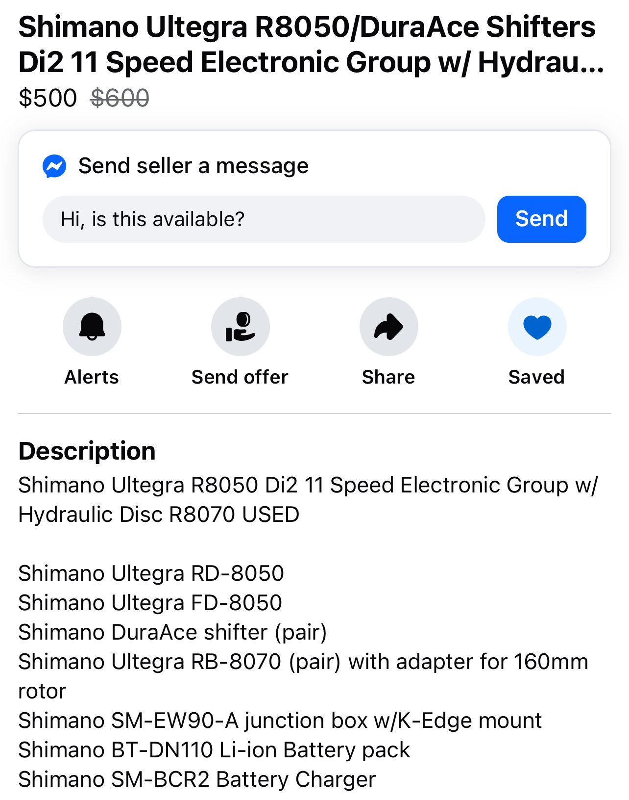 Is this a good price for a Shimano Ultegra R8050 Di2 11 Speed 